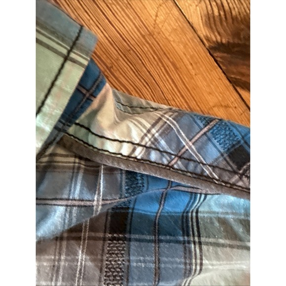 BKE Buckle Black Blue Gray Shirt Mens Plaid Western Snap XXL Athletic Fit - Picture 7 of 12